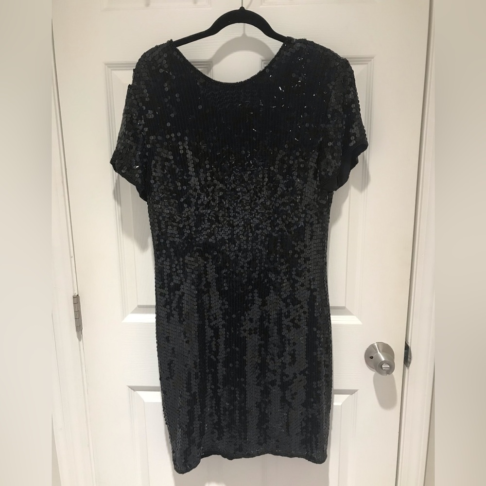 Vintage black sequin dress size large